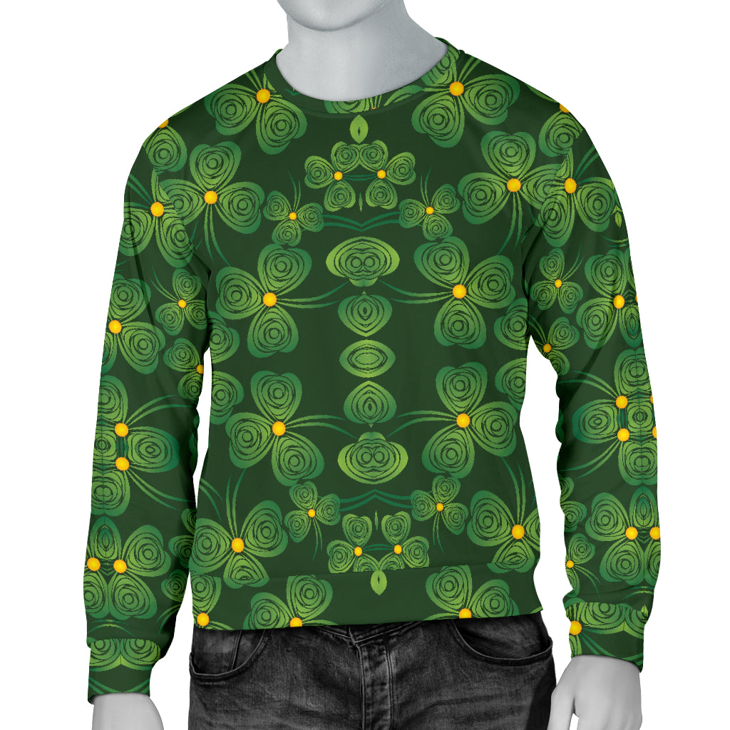 Shamrock Pattern Men Long Sleeve Sweatshirt