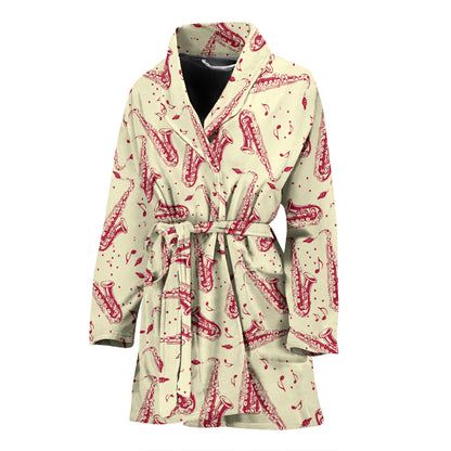 Saxophone Print Design LKS402 Women Bathrobe