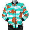 Octopus Cute Design Print Themed Men Bomber Jacket