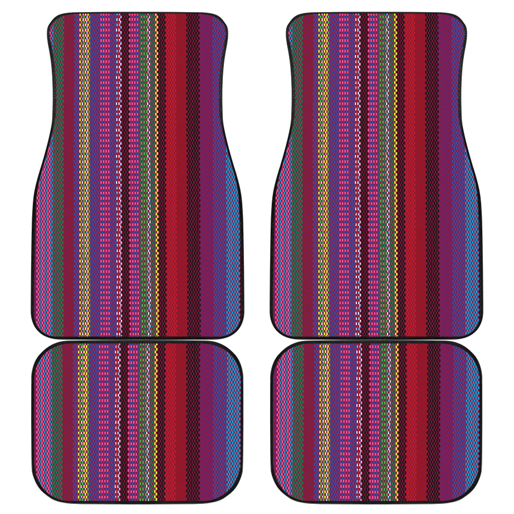 Serape Stripe Print Car Floor Mats Front Back