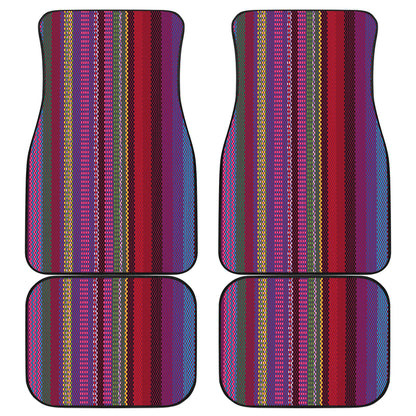 Serape Stripe Print Car Floor Mats Front Back