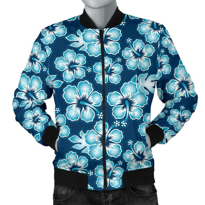 Hibiscus Flower Hawaiian Themed Men Bomber Jacket