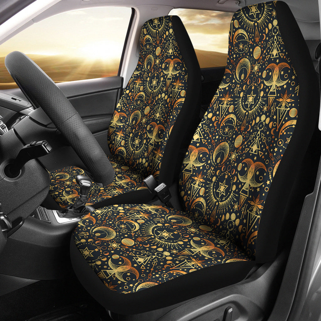 Sun Moon Print Design LKS308 Car Seat Covers