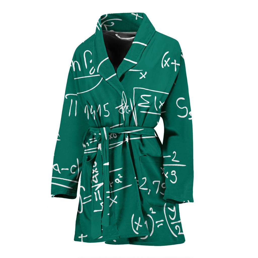 Math Pattern Print Design 01 Women Bathrobe