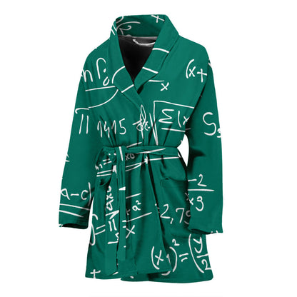 Math Pattern Print Design 01 Women Bathrobe