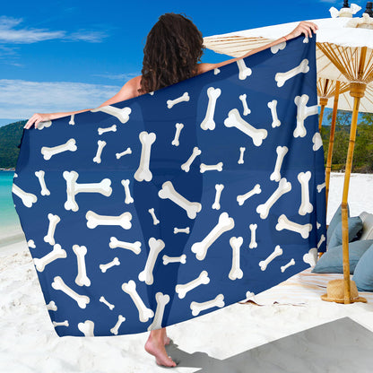 Dog Bone Pattern Print Design 03 Sarong Pareo Wrap
