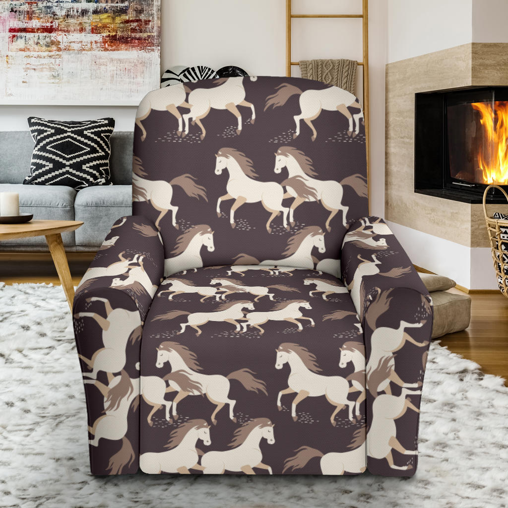 Horse Print Design LKS304 Recliner Slipcover with Pocket