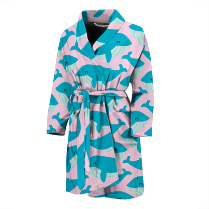 Whale Print Design LKS302 Men Bathrobe