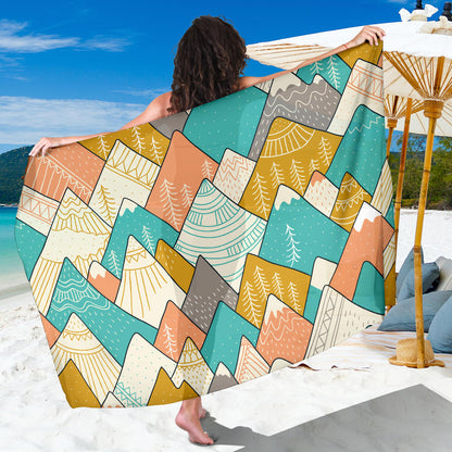 Mountain Pattern Print Design 02 Sarong Pareo Wrap