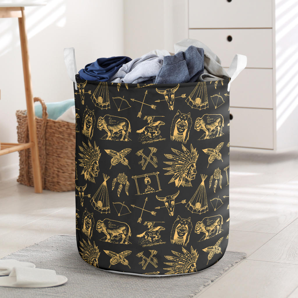 American indian Gold Style Laundry Basket