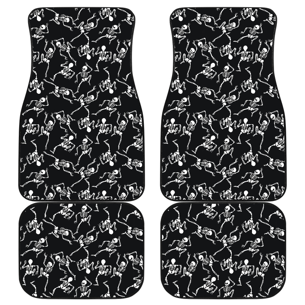Skeleton Style Print Car Floor Mats Front Back