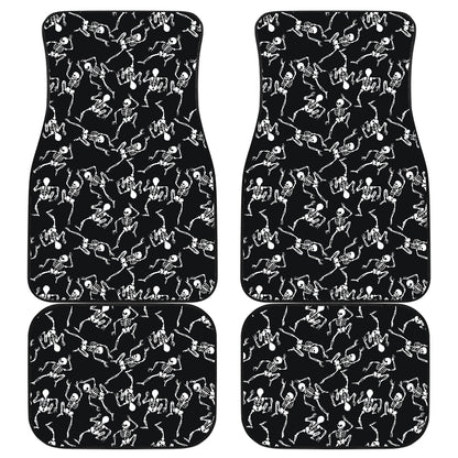 Skeleton Style Print Car Floor Mats Front Back