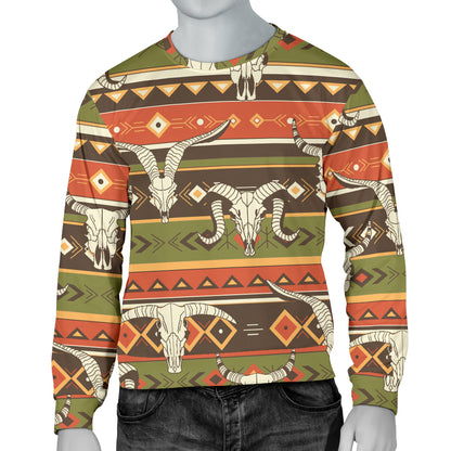 American indian Skull Animal Men Long Sleeve Sweatshirt