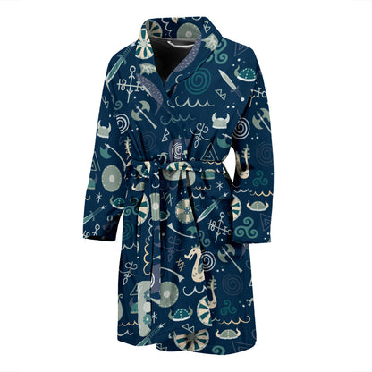 Vikings Print Design LKS305 Men Bathrobe