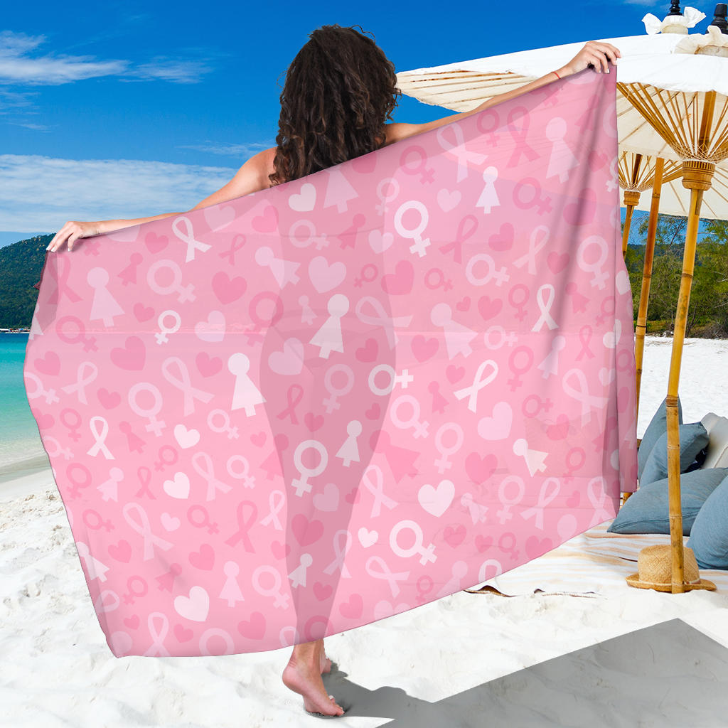Breast cancer Pattern Print Design 01 Sarong Pareo Wrap