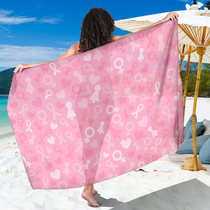 Breast cancer Pattern Print Design 01 Sarong Pareo Wrap