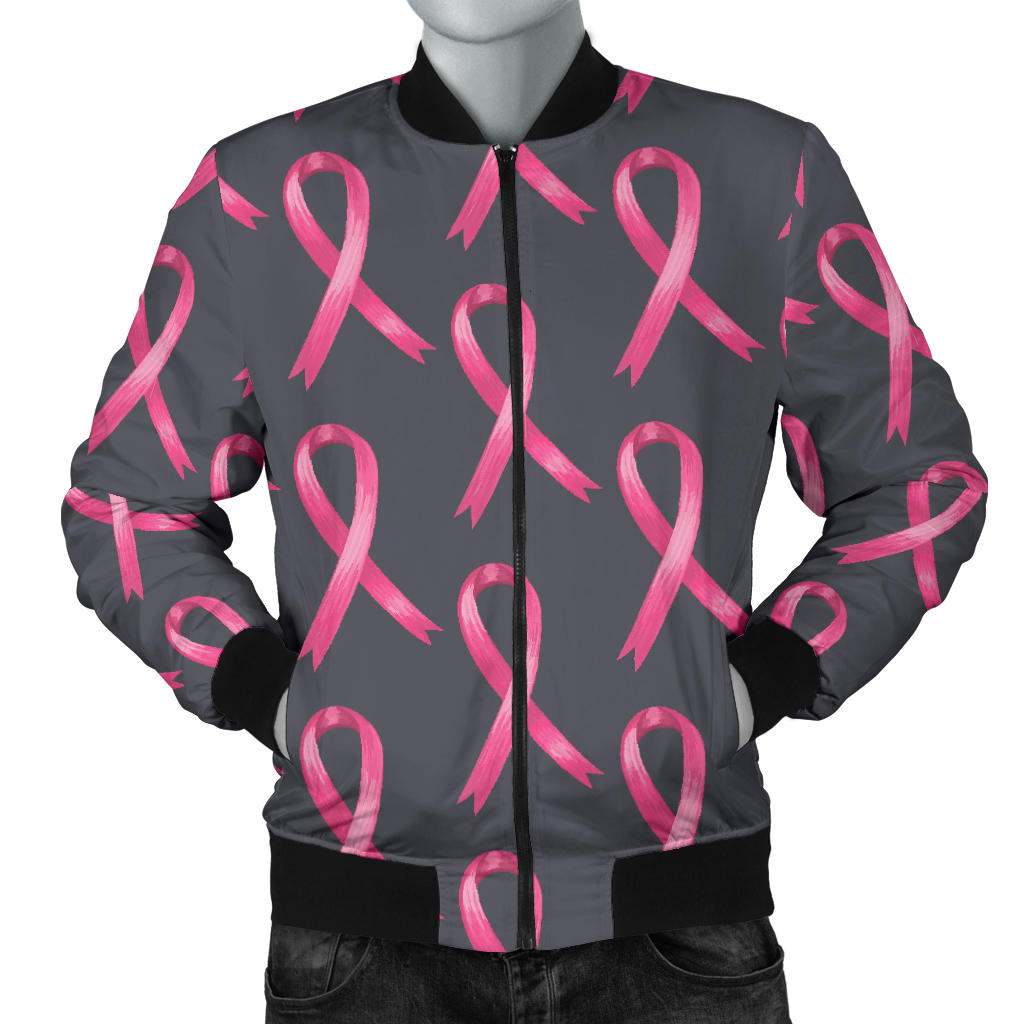 Breast Cancer Awareness Pattern Men Bomber Jacket