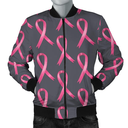 Breast Cancer Awareness Pattern Men Bomber Jacket