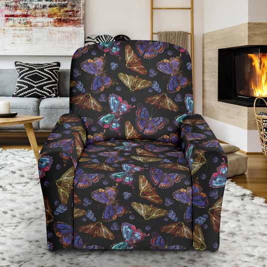 Butterfly Pattern Print Design 013 Recliner Slipcover with Pocket