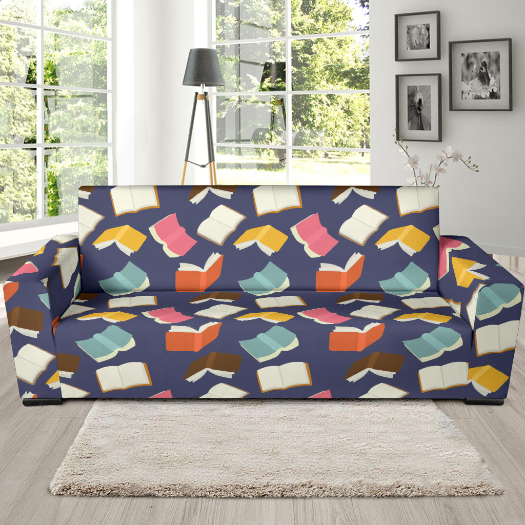 Book Pattern Print Design 01 Sofa Slipcover