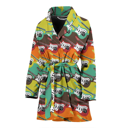 Electric Guitar Print Design LKS401 Women Bathrobe
