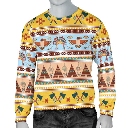 Native American Pattern Design Print Men Long Sleeve Sweatshirt