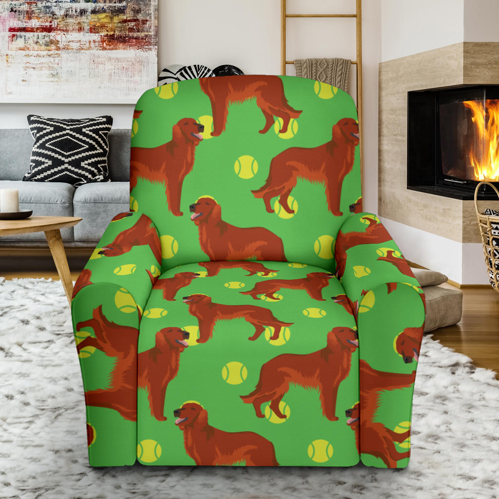 Setters Irish Print Design LKS302 Recliner Slipcover with Pocket