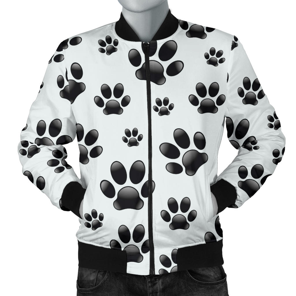 Paw Themed Print Men Bomber Jacket