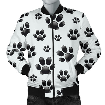 Paw Themed Print Men Bomber Jacket