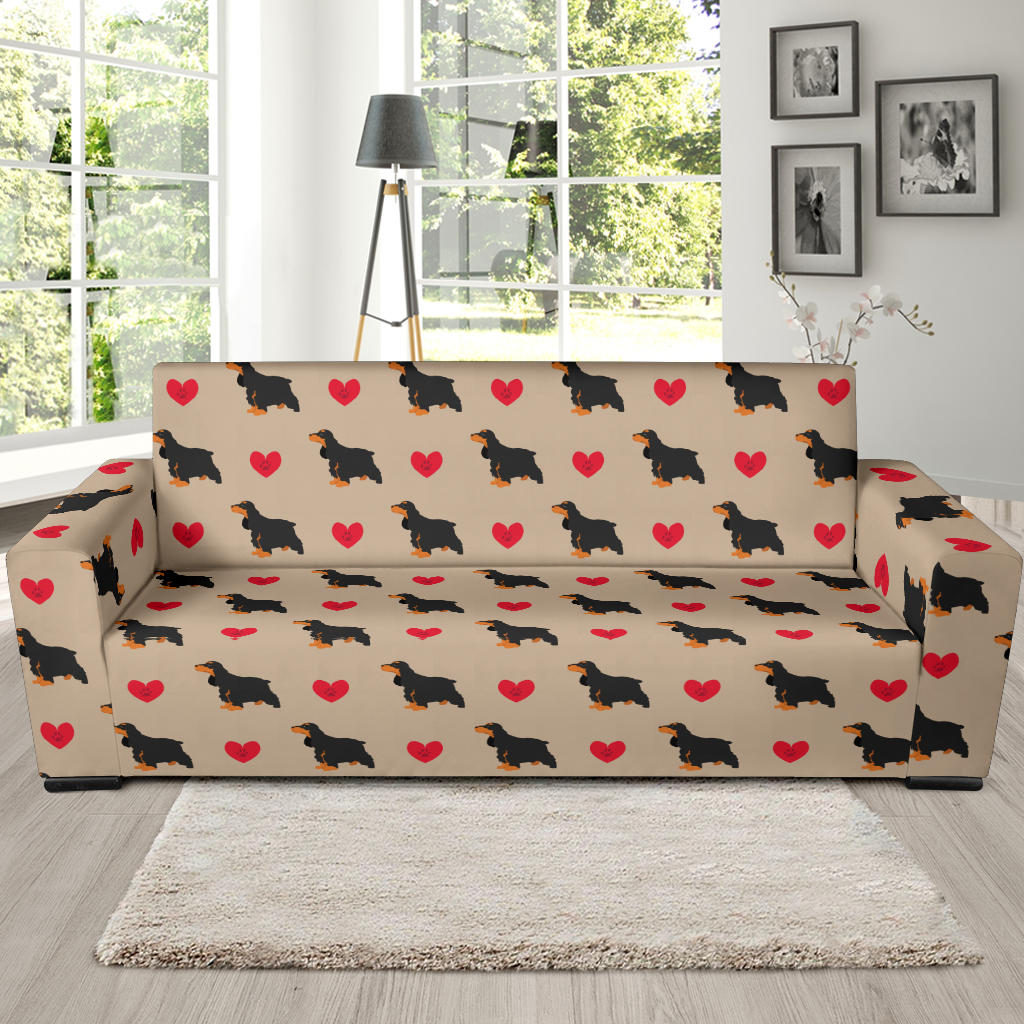 Cocker Pattern Print Design 02 Sofa Slipcover