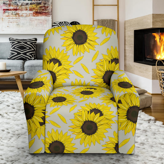 Sunflower Print Design LKS309 Recliner Slipcover with Pocket