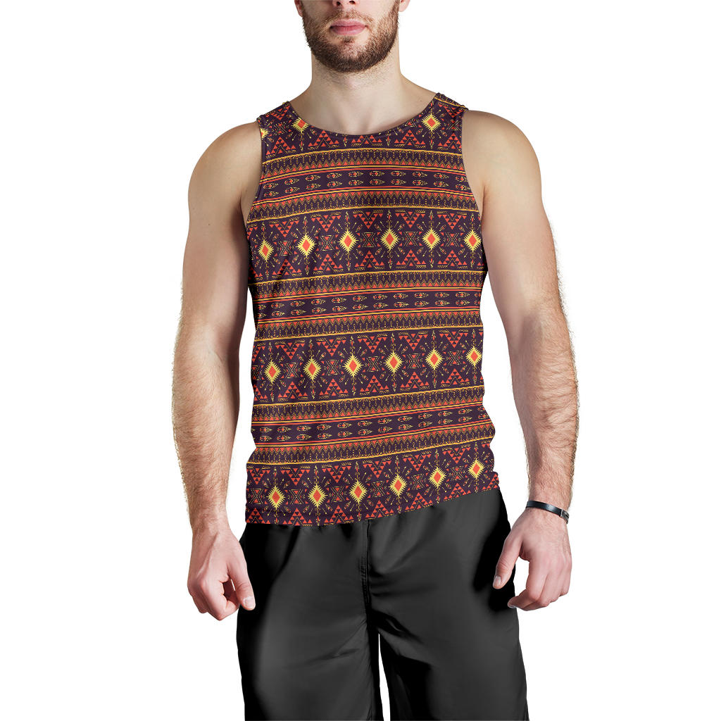 Southwest Ethnic Design Themed Print Men Tank Top