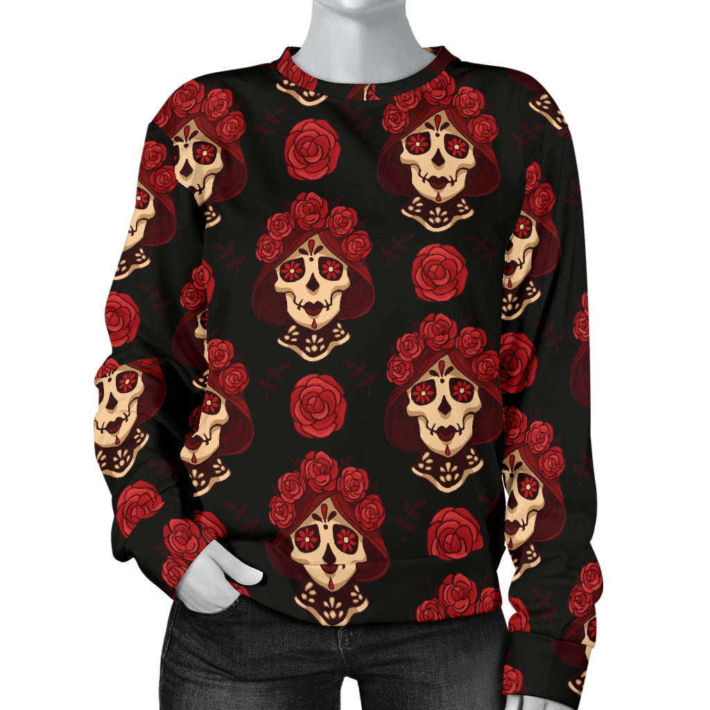 Day of the Dead Skull Girl Pattern Women Long Sleeve Sweatshirt