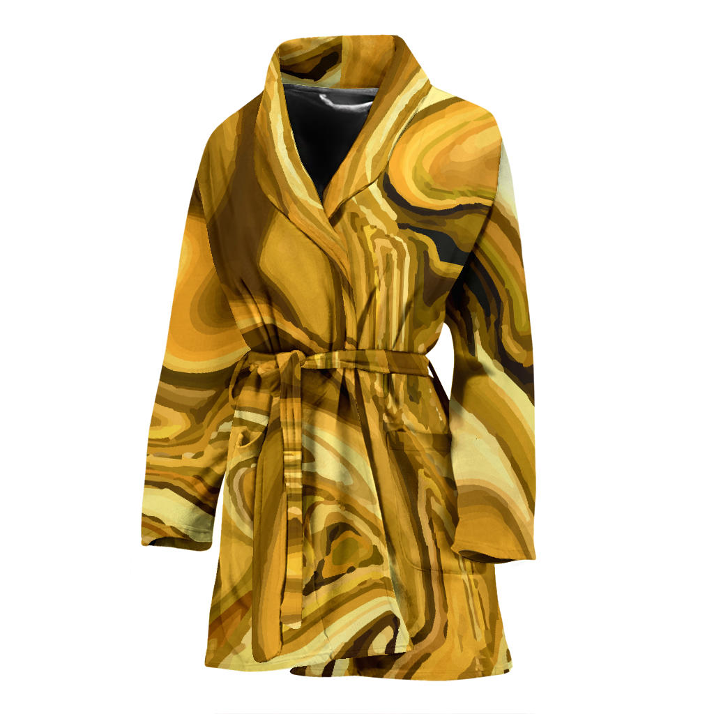 Liquid Pattern Print Design 03 Women Bathrobe