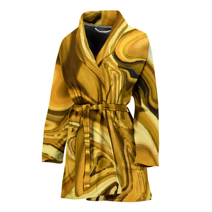 Liquid Pattern Print Design 03 Women Bathrobe