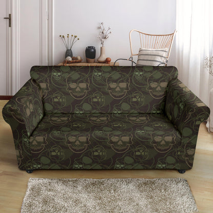 Skull Camo Style Print Design LKS308 Loveseat Couch Slipcover