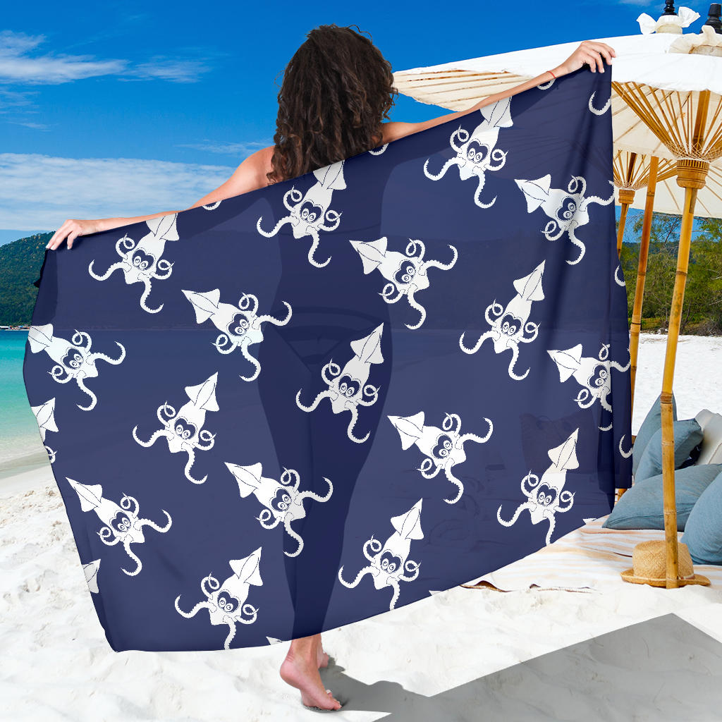 Giant Squid Pattern Print Design 02 Sarong Pareo Wrap