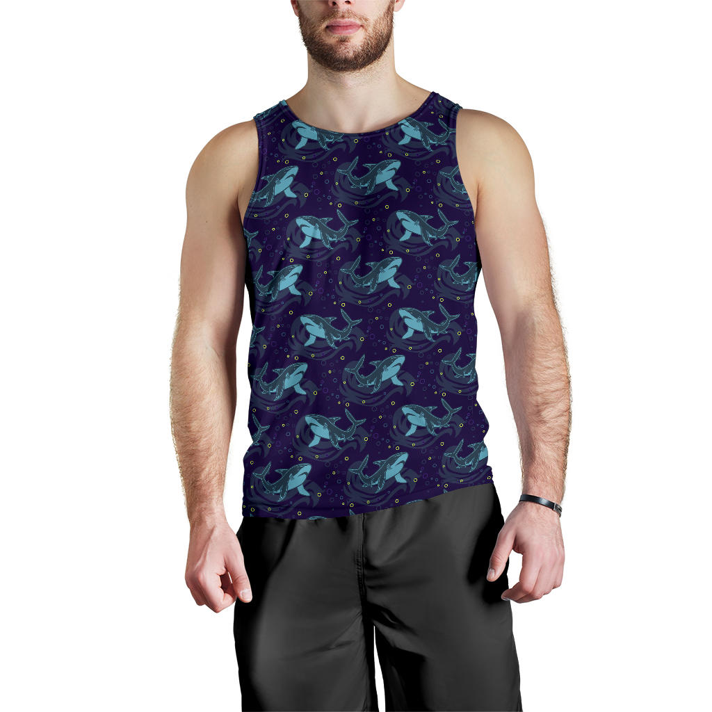 Shark Themed Print Men Tank Top
