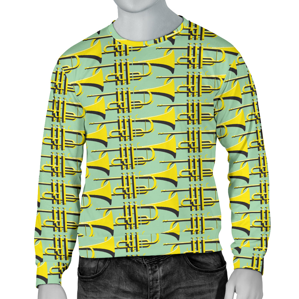 Trumpet Vintage Design Print Men Long Sleeve Sweatshirt