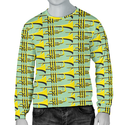 Trumpet Vintage Design Print Men Long Sleeve Sweatshirt