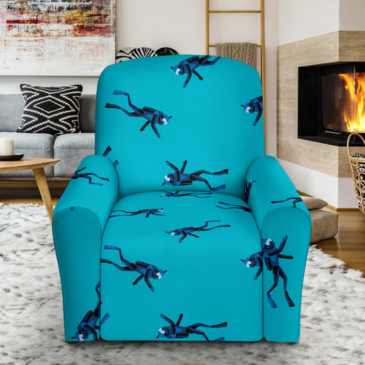 Scuba Driver Print Design LKS304 Recliner Slipcover with Pocket