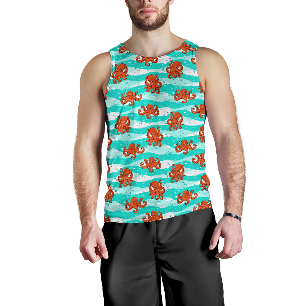 Octopus Cute Design Print Themed Men Tank Top