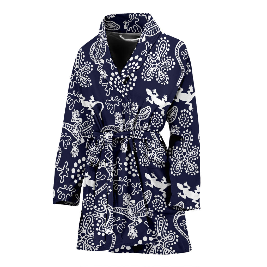 lizard Pattern Print Design 03 Women Bathrobe