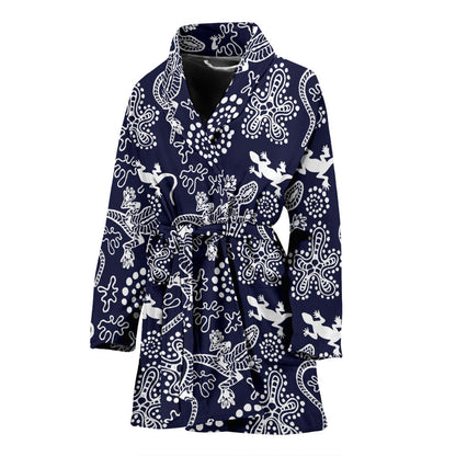 lizard Pattern Print Design 03 Women Bathrobe