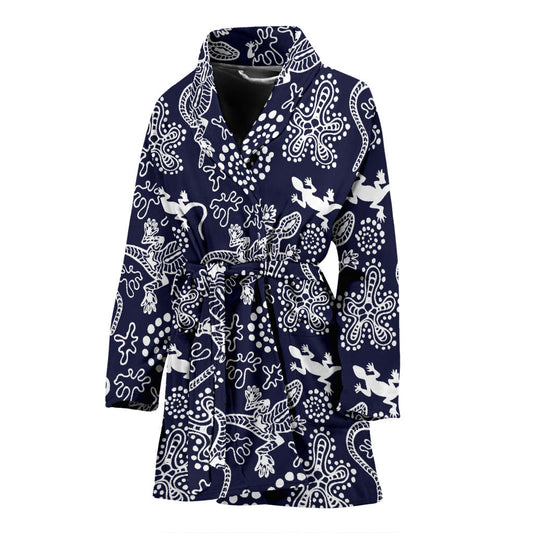 lizard Pattern Print Design 03 Women Bathrobe