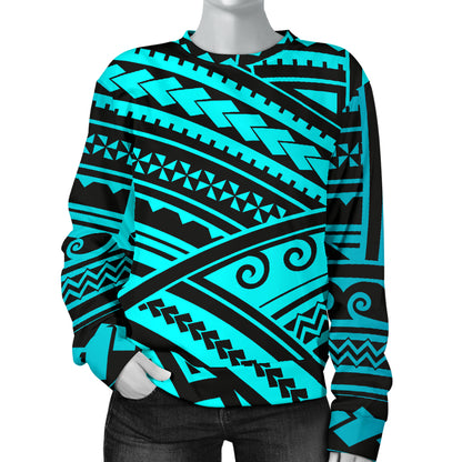 Polynesian Tribal Women Long Sleeve Sweatshirt