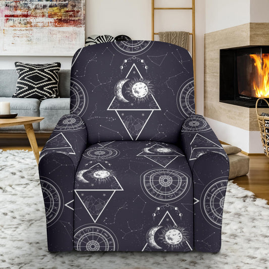 Sun Moon Print Design LKS309 Recliner Slipcover with Pocket