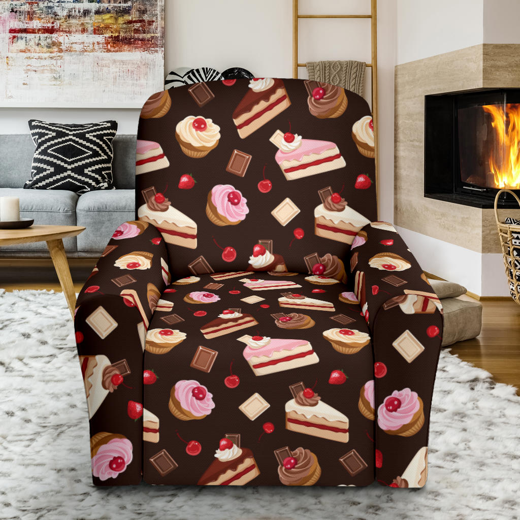 Cake Pattern Print Design 04 Recliner Slipcover with Pocket