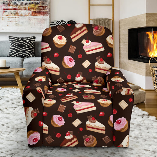 Cake Pattern Print Design 04 Recliner Slipcover with Pocket