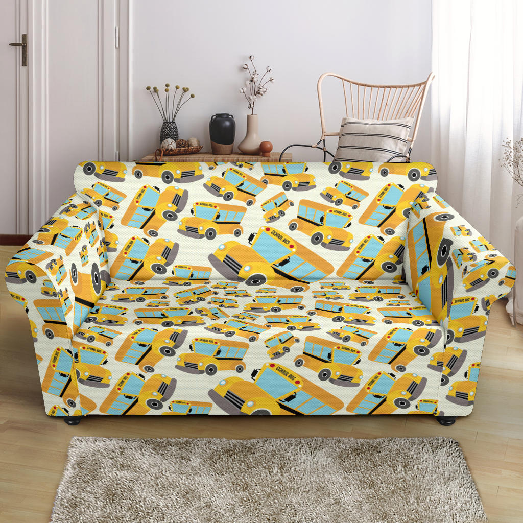 School Bus Print Design LKS301 Loveseat Couch Slipcover